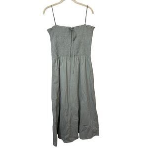 Edit By Nine Mint Teal Smocked Sleeveless MIDI Dress Sz M